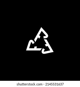 Diseño de la plantilla del logotipo del triángulo de letra inicial F