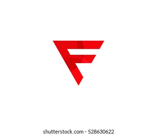 Initial Letter F Triangle Logo Design Template