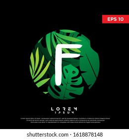 initial letter f tropical logo. modern icon, template design