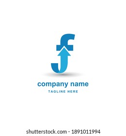 initial letter f with upward arrow for finance, development, success, training business logo concept