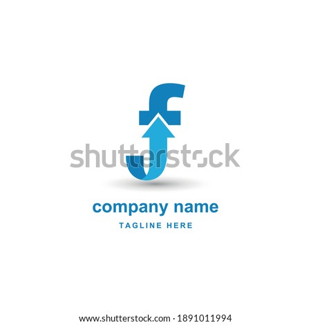 initial letter f with upward arrow for finance, development, success, training business logo concept