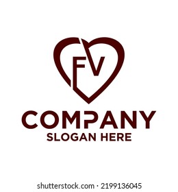 Letra inicial F V patrón de diseño de vector de logotipo