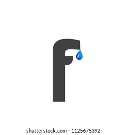 Initial Letter F With Water Drop Logo
