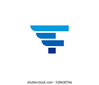 Initial Letter F Wing Logo Design Template