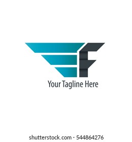 Initial Letter F With Wings Design Logo