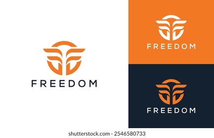 Letra Inicial F Asas Liberdade Logo Design Inspiração