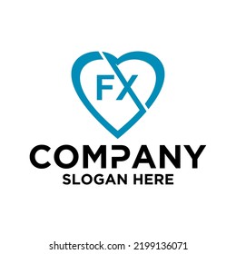 Initial letter F X logo vector design template