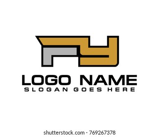 Initial letter F & Y logo template vector