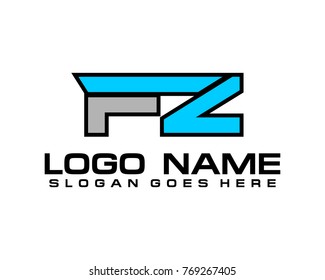 Initial letter F & Z logo template vector