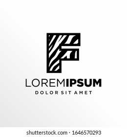 Anfangsbuchstabe F Zebra Logo Design