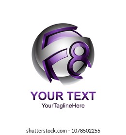 Initial letter F8 logo template sphere design for business and company identity