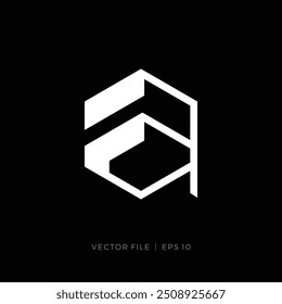 initial letter FA or AF hexagon logo