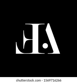 Initial letter fa f a uppercase modern logo design template elements. White letter Isolated on black background. Suitable for business, consulting group company.