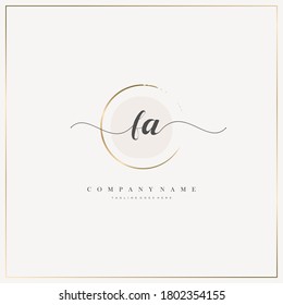 Initial Letter FA handwriting logo hand drawn template vector, logo for beauty, cosmetics, wedding, fashion and business, and other