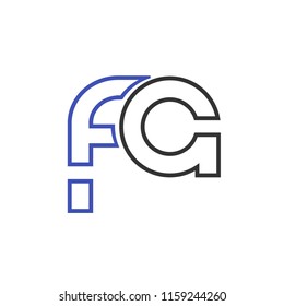 Initial letter FA line logo design template