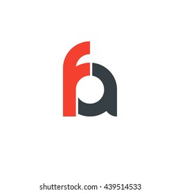 initial letter fa linked round lowercase logo red