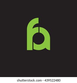 initial letter fa linked round lowercase logo green