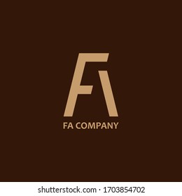 Initial Letter FA Logo Design Vector Template.