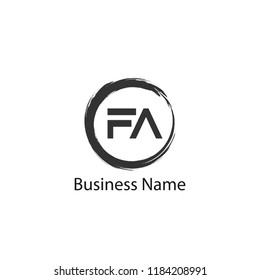 Initial Letter FA Logo Template Design