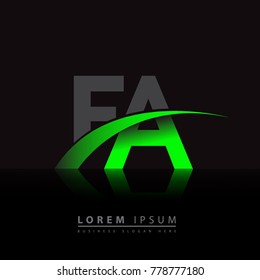initial letter FA logotype company name colored green and black swoosh design. vector logo for business and company identity.
