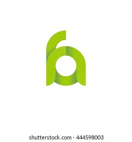 initial letter fa modern linked circle round lowercase logo green
