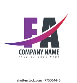 Initial Letter FA Overlapping Logo