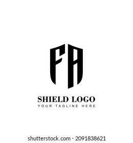 Initial Letter FA Shield shape logo template