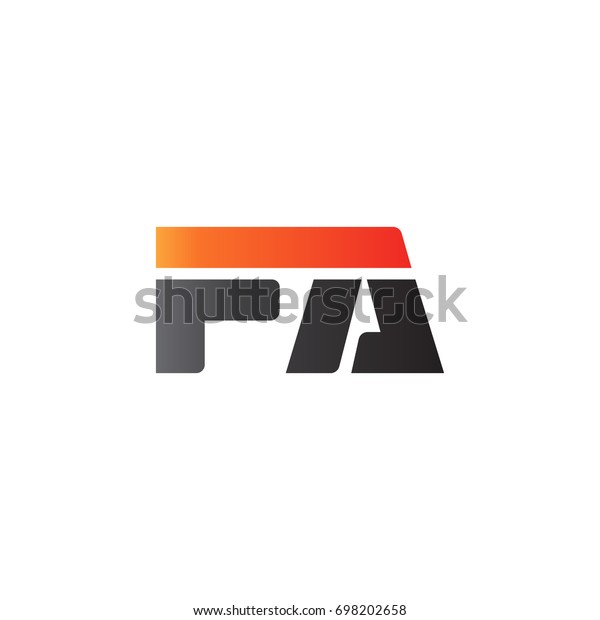 Initial letter FA, straight linked line bold logo,\
gradient fire red black\
colors