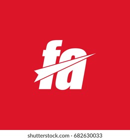 initial letter fa white logo in red background