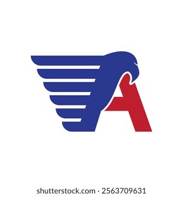 A initial letter falcon logo icon design