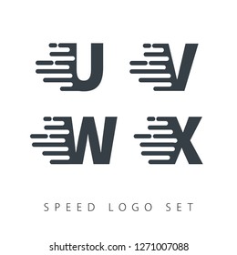 Initial Letter Fast Concept Design Logo - Elements Set