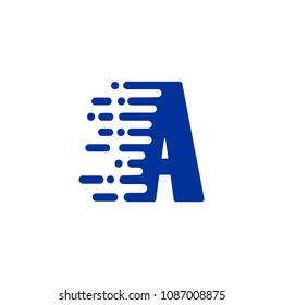Initial Letter A Fast Speed Logo Design Template