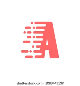 Initial Letter A Fast Speed Logo Design Template