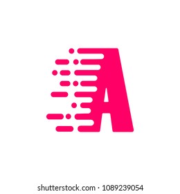Initial Letter A Fast Speed Logo Design Template