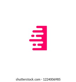 Initial Letter I Fast Speed Logo Design Template