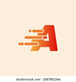 Initial Letter A Fast Speed Logo Design Template. Drop icon