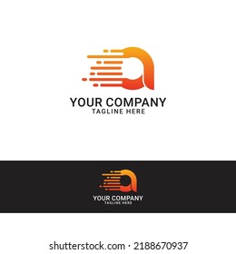 Initial A Letter Fast Speed Logo vector icon.