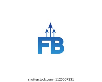 Initial Letter FB Arrow Chart Finance Business