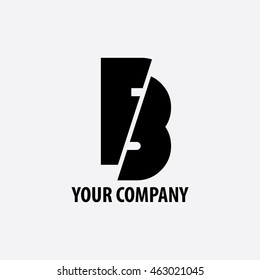Initial Letter FB BB Isolated Logo Black