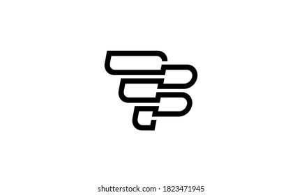 Initial Letter FB BF Line Style Logo Design Inspiration