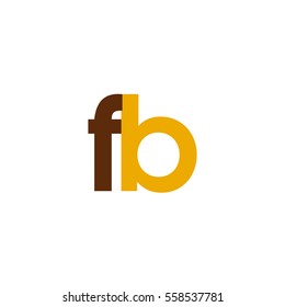Initial letter FB brown yellow color logo