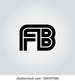Initial Letter FB FIB Linked Design Logo Black