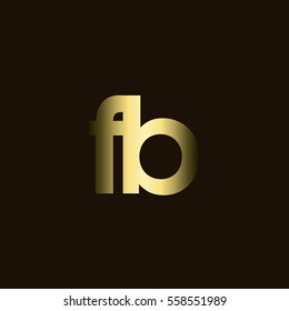 Initial letter FB gold with dark background logo