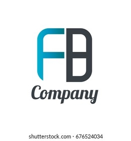 Initial Letter FB Linked Box Design Logo