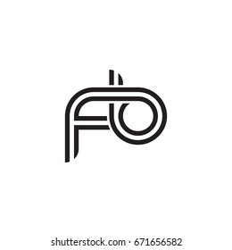 Initial letter fb, linked outline rounded lowercase, monogram black