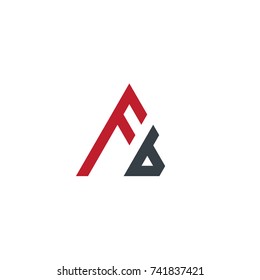 Initial Letter FB Linked Triangle Design Logo