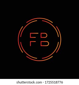 Vorlage für den Vektor für den Entwurf des Logos in der Anfangsbuchstabe FB. Abstract Luxury Circle Letter FB Logo Vector