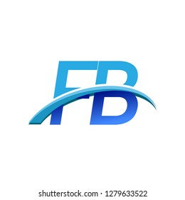 initial letter FB logotype company name colored blue and swoosh design. vector logo for business and company identity.