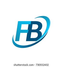 initial letter FB logotype company name colored blue swoosh design concept. vector logo for business and company identity.