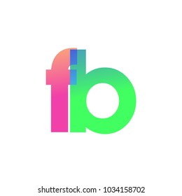 Initial Letter FB Lowercase Logo green, pink and Blue, Modern and Simple Logo Design.